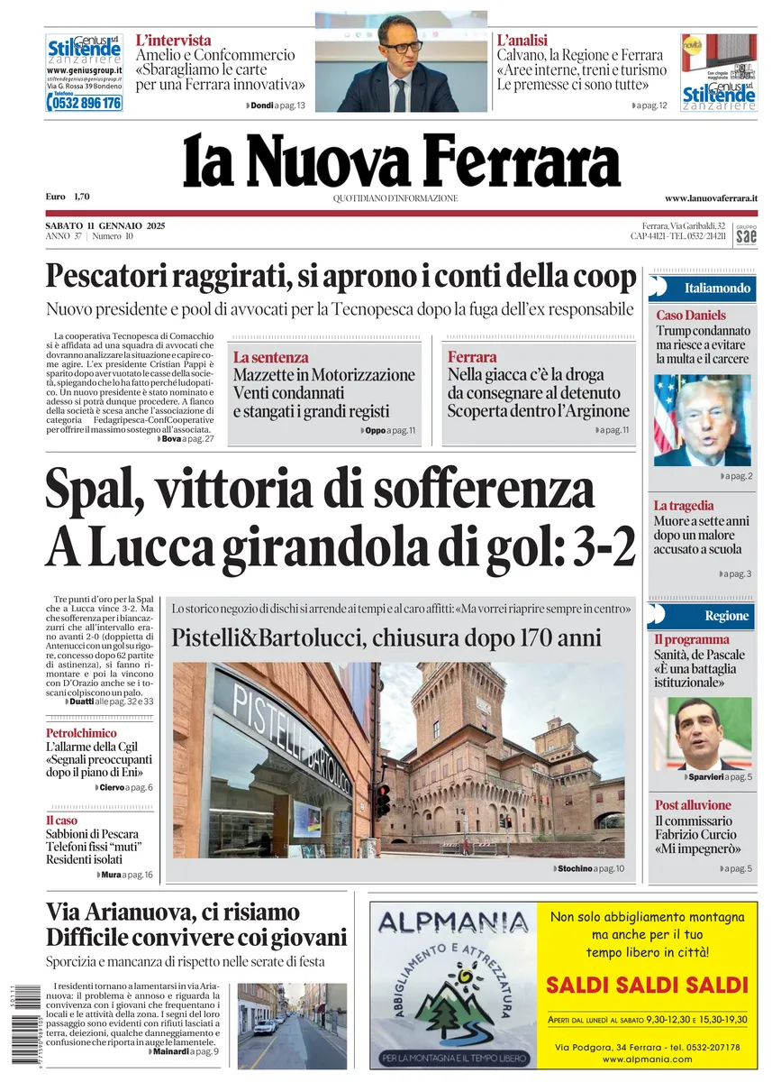 Prima-pagina-nuova ferrara-oggi-edizione-del-2025-01-11